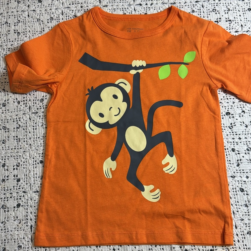 The Children's Place Vibrant Orange and Yellow Short Sleeve Tees Lot of 2 - Picture 3 of 8